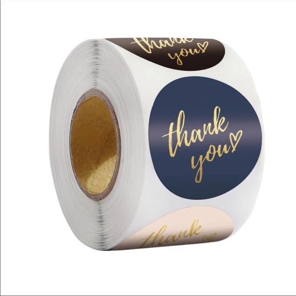 3/$20📦 Roll of 500 1” thank you gold foil stickers 🌟HP🌟 - Picture 4 of 4